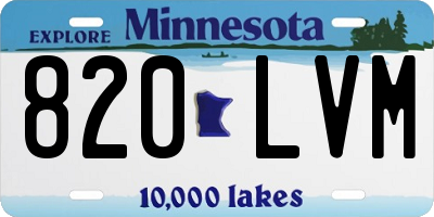 MN license plate 820LVM