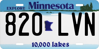 MN license plate 820LVN