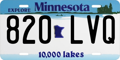 MN license plate 820LVQ