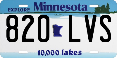 MN license plate 820LVS