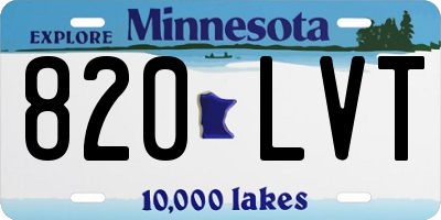 MN license plate 820LVT