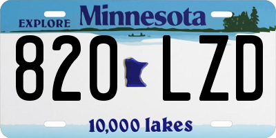 MN license plate 820LZD