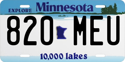 MN license plate 820MEU