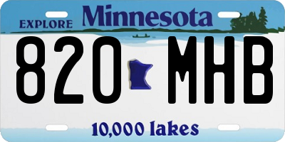 MN license plate 820MHB