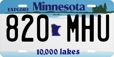 MN license plate 820MHU