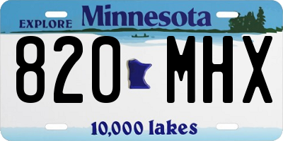 MN license plate 820MHX