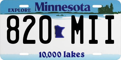MN license plate 820MII