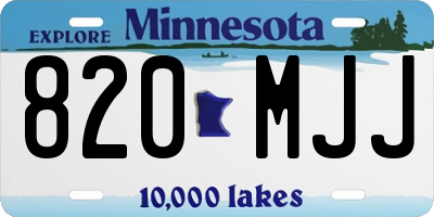 MN license plate 820MJJ
