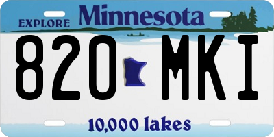 MN license plate 820MKI