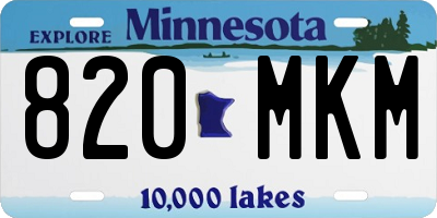 MN license plate 820MKM