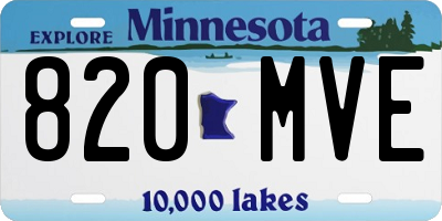 MN license plate 820MVE