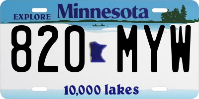 MN license plate 820MYW