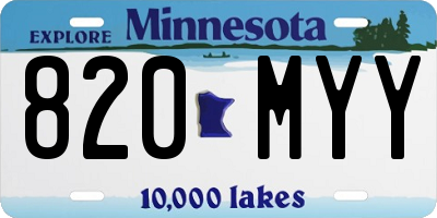 MN license plate 820MYY