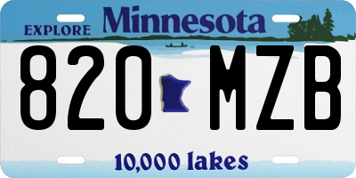 MN license plate 820MZB