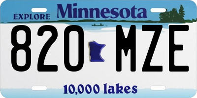 MN license plate 820MZE