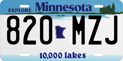 MN license plate 820MZJ