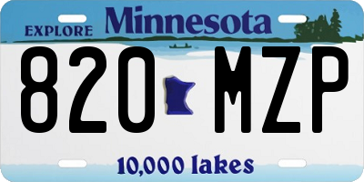 MN license plate 820MZP