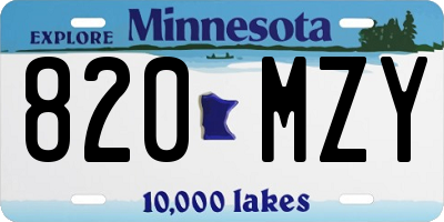 MN license plate 820MZY