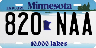 MN license plate 820NAA
