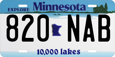 MN license plate 820NAB