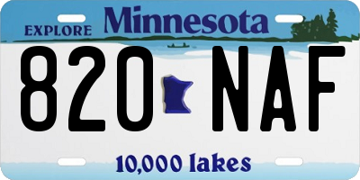 MN license plate 820NAF