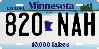 MN license plate 820NAH