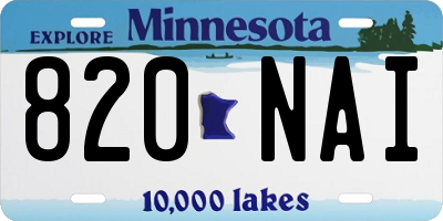 MN license plate 820NAI