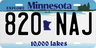 MN license plate 820NAJ