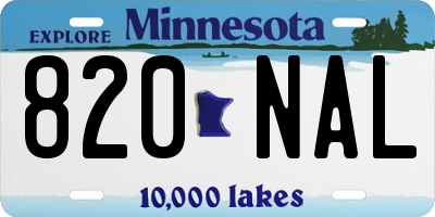 MN license plate 820NAL