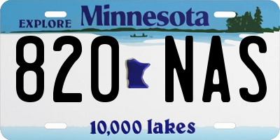MN license plate 820NAS