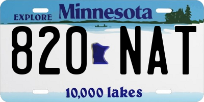 MN license plate 820NAT