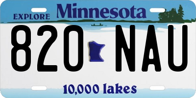 MN license plate 820NAU