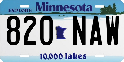 MN license plate 820NAW