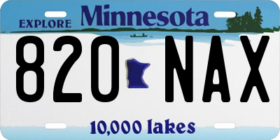 MN license plate 820NAX