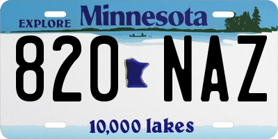 MN license plate 820NAZ