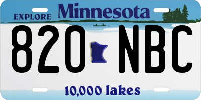 MN license plate 820NBC