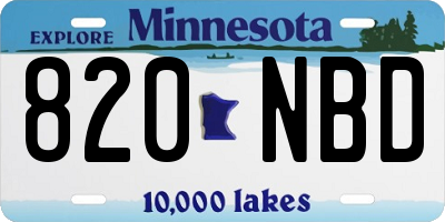 MN license plate 820NBD