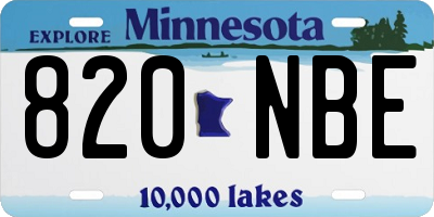 MN license plate 820NBE