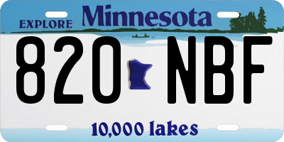 MN license plate 820NBF