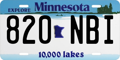MN license plate 820NBI