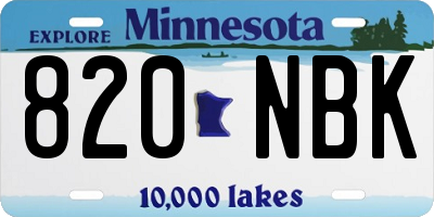 MN license plate 820NBK