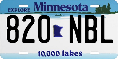 MN license plate 820NBL