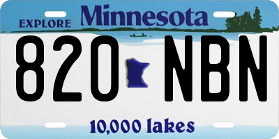 MN license plate 820NBN