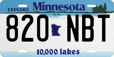 MN license plate 820NBT
