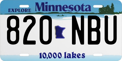 MN license plate 820NBU