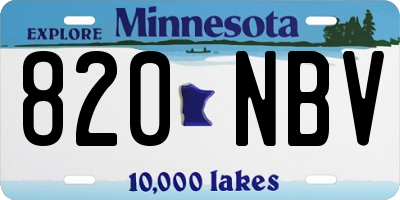 MN license plate 820NBV