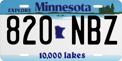 MN license plate 820NBZ