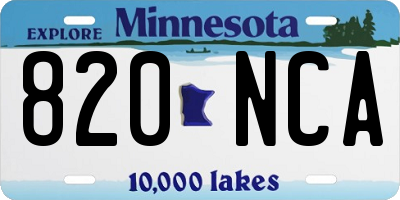 MN license plate 820NCA