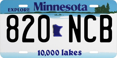MN license plate 820NCB
