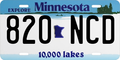 MN license plate 820NCD